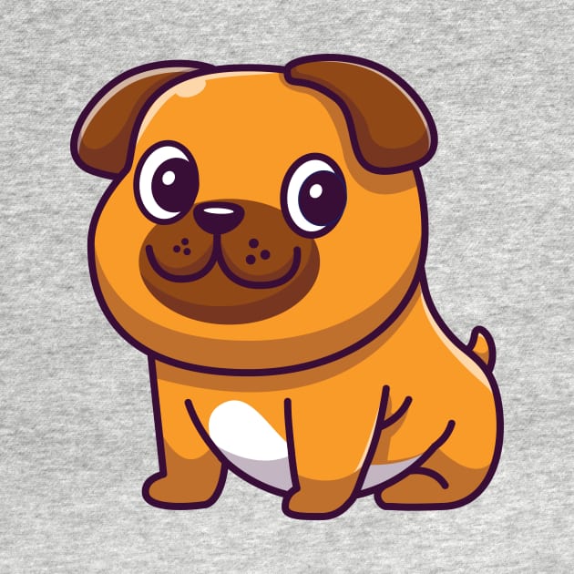 Cute Dog Sitting Cartoon by Catalyst Labs